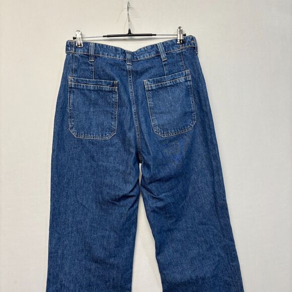 Free People We The Free Palmer Cuffed Wide Leg Jeans Size 29 Blue Denim D054 -17 - Picture 16 of 16